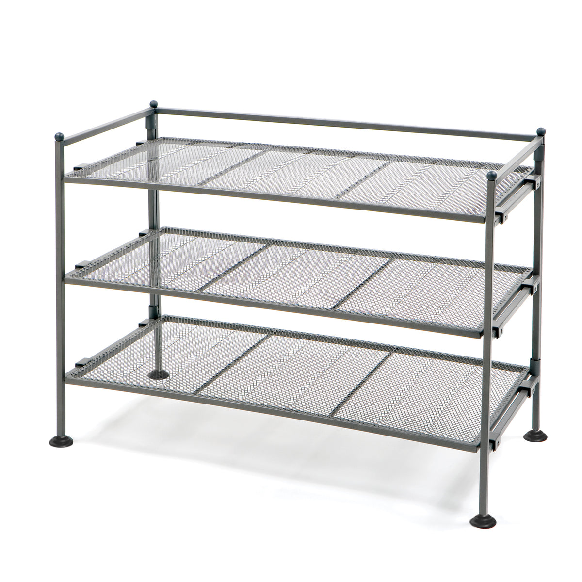 3-Tier French Country Shoe Rack, Silver