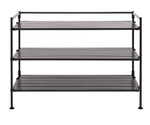 Load image into Gallery viewer, 3-tier Resin Slat Utility Shoe Rack, Espresso
