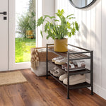 Load image into Gallery viewer, 3-tier Resin Slat Utility Shoe Rack, Espresso
