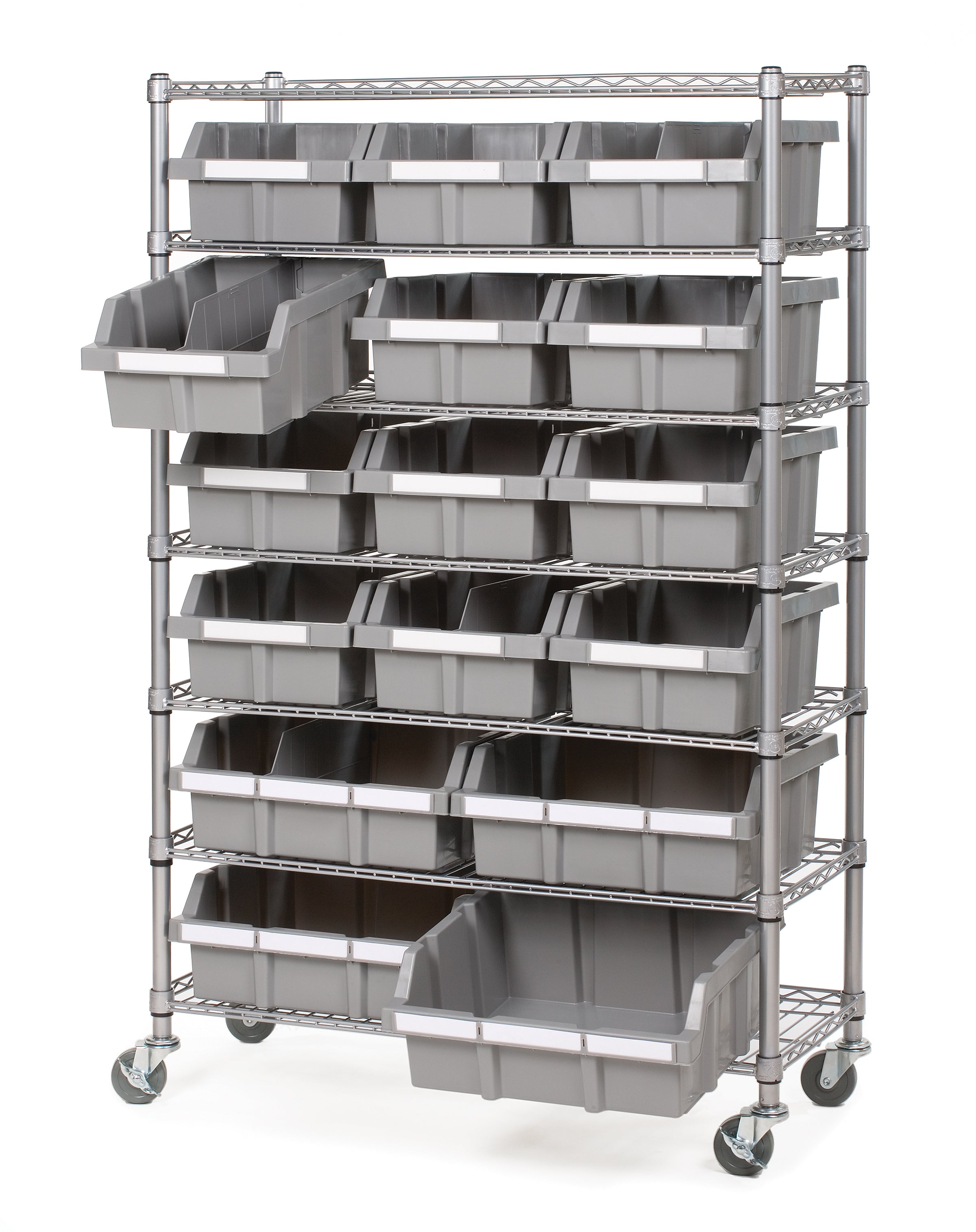36 x 14 x 56, 7-Tier NSF 16-Bin Rack Shelving – Vancouver Classics