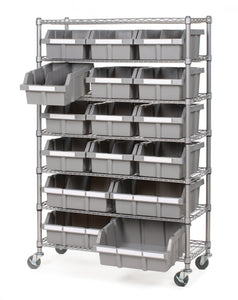36 x 14 x 56, 7-Tier NSF 16-Bin Rack Shelving – Vancouver Classics