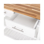 Charger l'image dans la galerie, Acacia Top Kitchen Cart with Drawer, White
