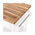Charger l'image dans la galerie, Acacia Top Kitchen Cart with Drawer, White

