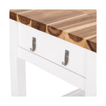 Charger l'image dans la galerie, Acacia Top Kitchen Cart with Drawer, White
