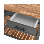 Charger l'image dans la galerie, Grey Kitchen Cart with Acacia Slatted Shelves
