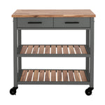 Charger l'image dans la galerie, Grey Kitchen Cart with Acacia Slatted Shelves
