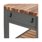 Charger l'image dans la galerie, Grey Kitchen Cart with Acacia Slatted Shelves
