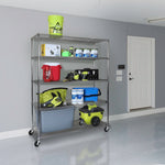 Charger l'image dans la galerie, 60 x 24 x 72, 5 Tier NSF Steel Wire Shelving Rack with Wheels
