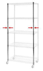 Charger l'image dans la galerie, 72-Inch Chrome Shelving Poles (2PK)
