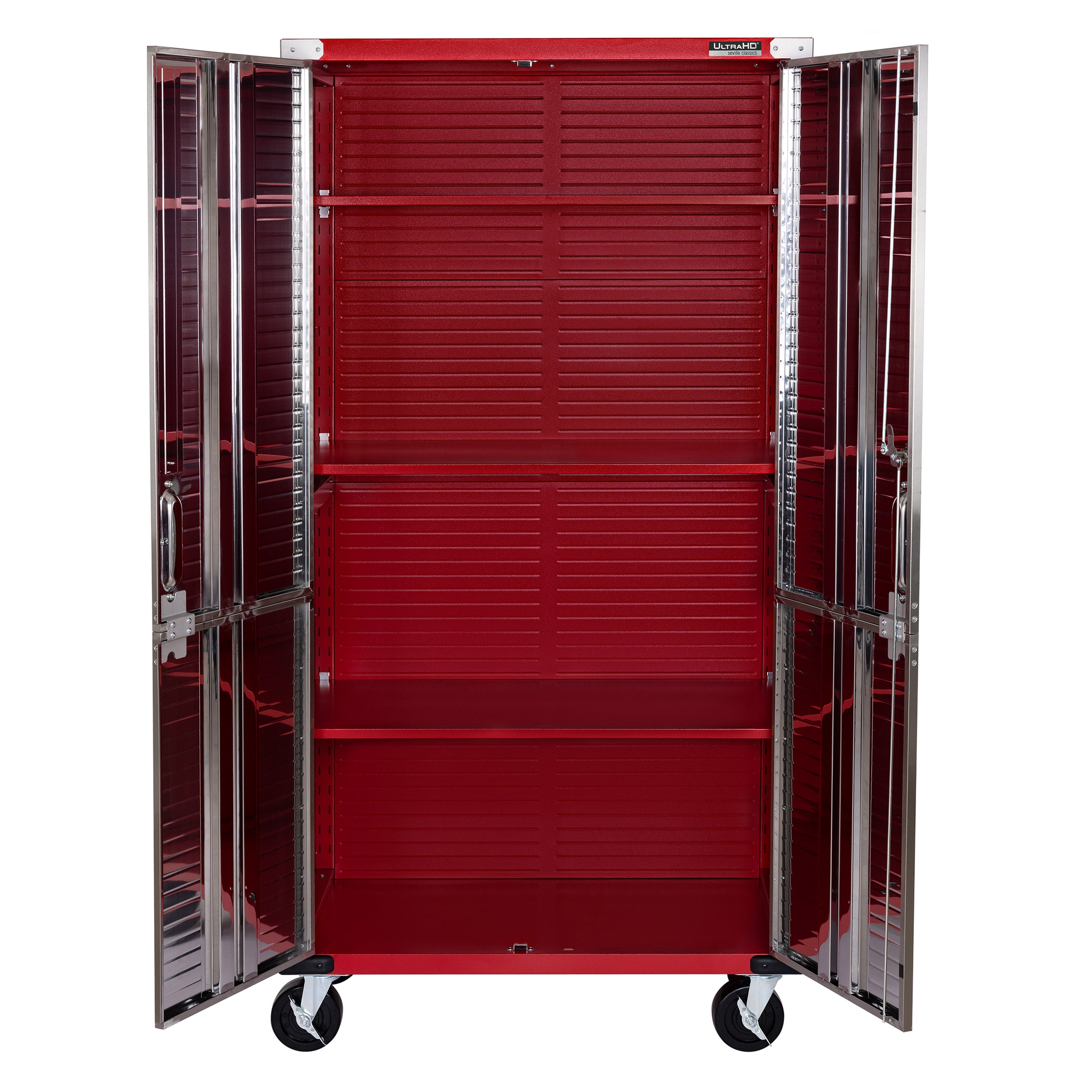 36 x 18 x 72, UltraHD® Rolling Storage Cabinet - Red