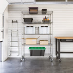 Charger l'image dans la galerie, 48 x 24 x 72, 5-Tier Heavy Duty Shelving, Chrome
