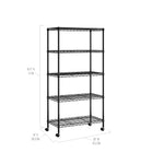 Charger l'image dans la galerie, 30 x 14 x 60, 5-Tier Steel Shelving, Black
