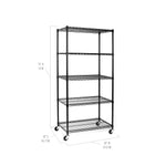 Charger l'image dans la galerie, 36 x 18 x 72, 5-Tier NSF Steel Shelving, Black
