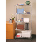 Load image into Gallery viewer, 30 x 14 x 60, 5-Tier Steel Wire Shelving With Wheels, Chrome
