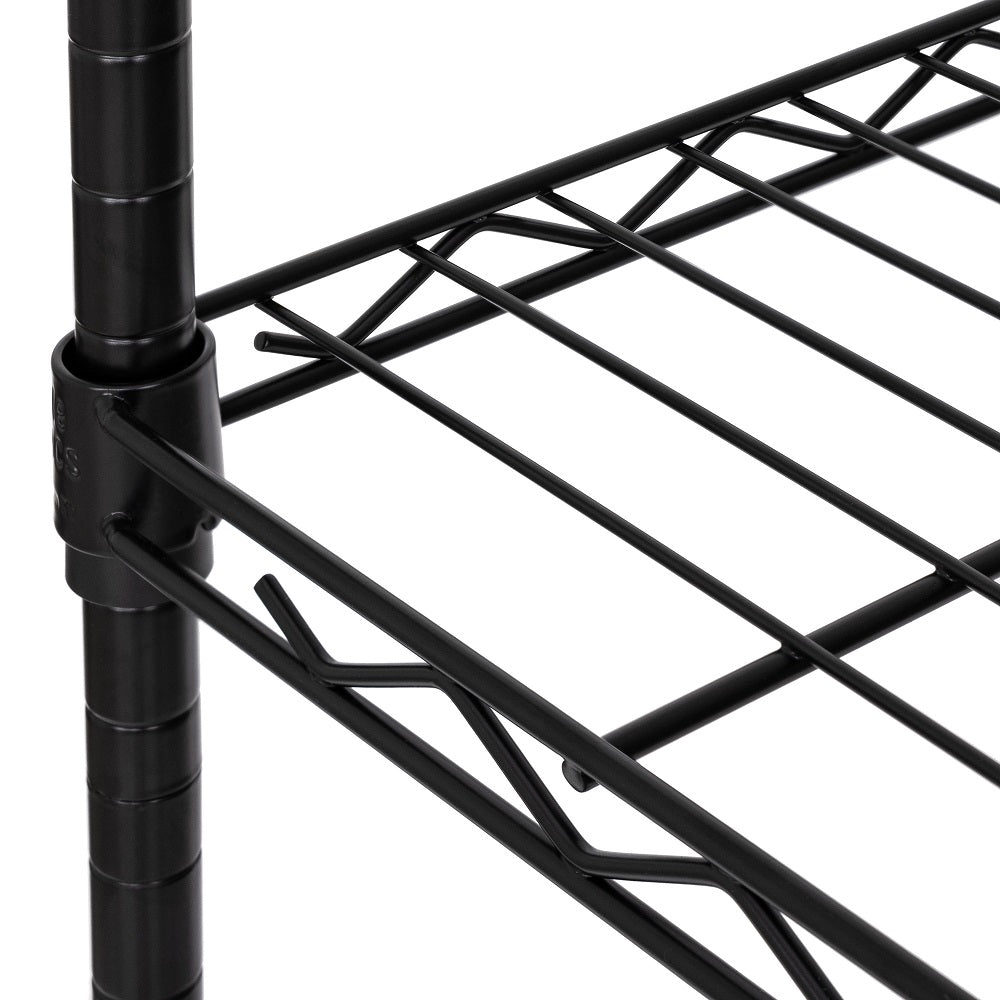 30 x 14 x 60, 5-TIER STEEL SHELVING WITH LEVELLING FEET, BLACK