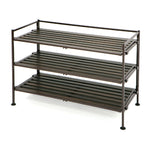 Load image into Gallery viewer, 3-tier Resin Slat Utility Shoe Rack, Espresso

