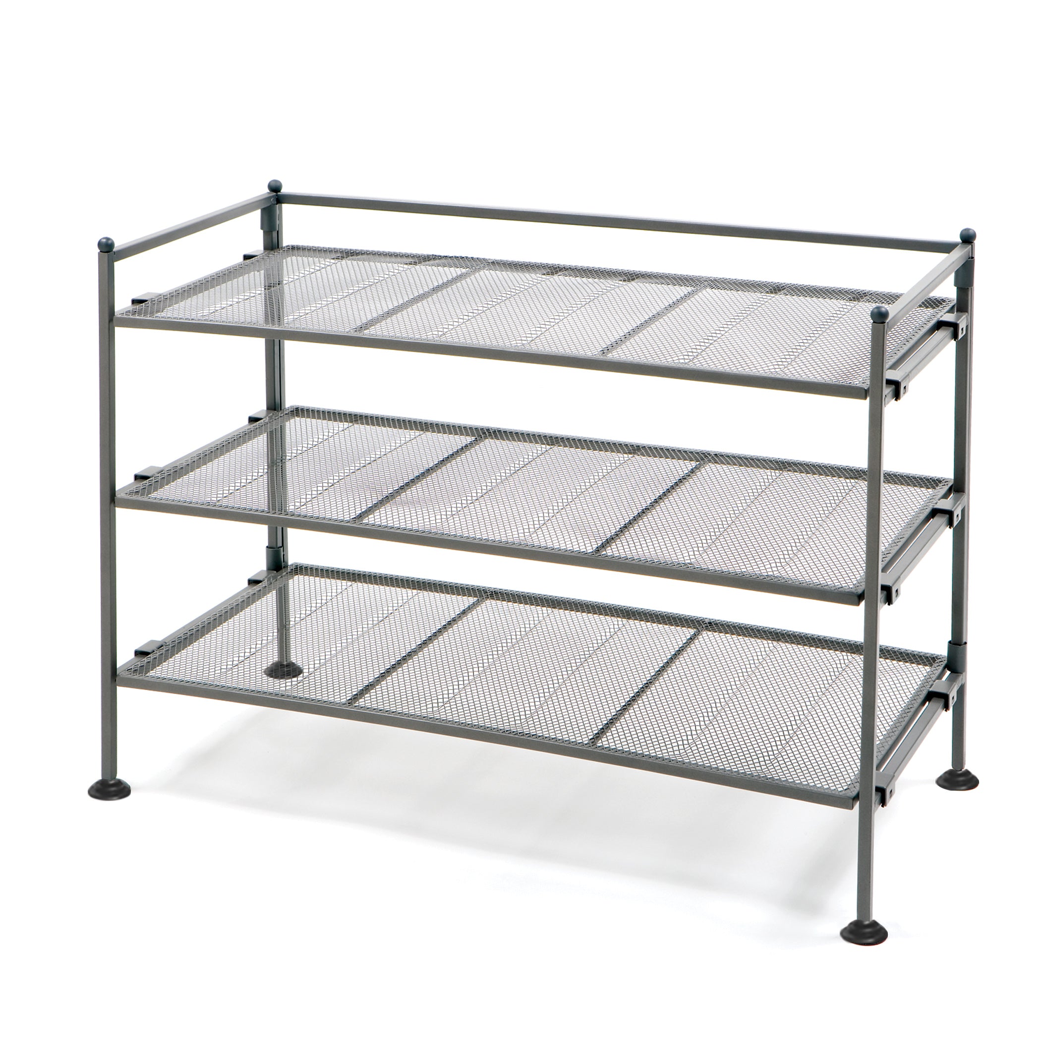 Shoe Rack Silver 3-Tier Mesh Shoe Rack, Silver – Vancouver Classics