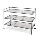 Charger l'image dans la galerie, 3-Tier Mesh Shoe Rack, Silver
