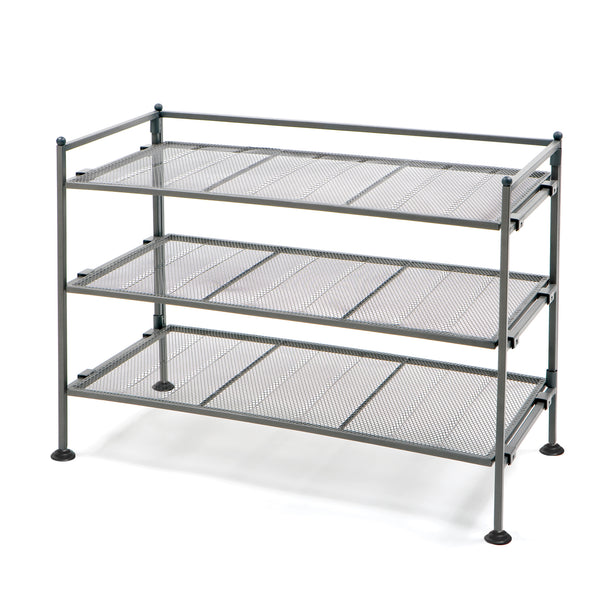 Mesh Boot Rack 3-Tier Mesh Shoe Rack, Silver – Vancouver Classics