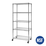 Charger l'image dans la galerie, 36 x 18 x 72, 5-Tier Commercial-grade NSF Shelving, Zinc
