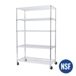 Charger l'image dans la galerie, 48 x 24 x 72, 5-Tier Heavy Duty Shelving, Chrome
