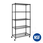 Charger l'image dans la galerie, 36 x 18 x 72, 5-Tier NSF Steel Shelving, Black
